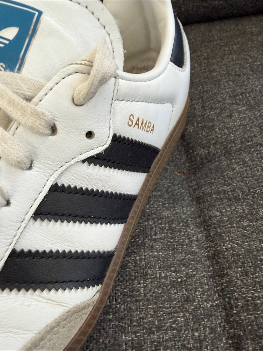 adidas Samba White Black with Gum Sole - Picture 4 of 9